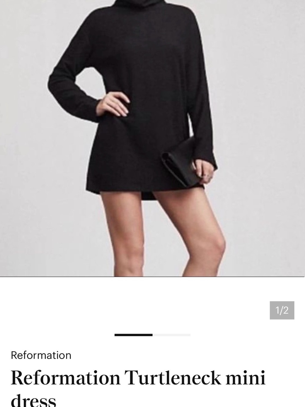 Reformation Black Turtleneck Mini—Never Worn!
